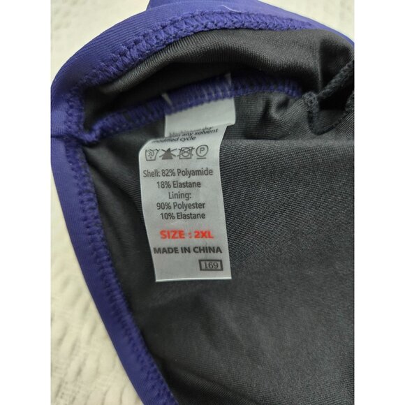 Womens Navy Blue Ruffled one shoulder top with High-Waisted Bikini Set 2XL - Picture 4 of 4